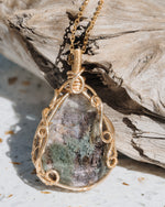 Load image into Gallery viewer, seabed world green phantom quartz pendant
