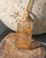 Load image into Gallery viewer, the starry night golden rutilated quartz pendant