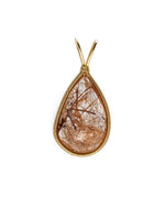 Load image into Gallery viewer, teardrop red rutilated quartz pendant