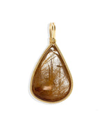 Load image into Gallery viewer, droplet golden rutilated quartz pendant