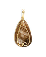 Load image into Gallery viewer, teardrop brown rutilated quartz pendant