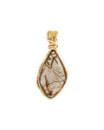 Load image into Gallery viewer, rhombus red rutilated quartz pendant