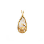 Load image into Gallery viewer, small teardrop golden rutilated quartz pendant
