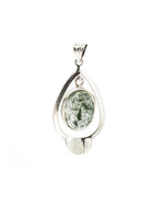 Load image into Gallery viewer, teardrop phantom quartz pendant in silver setting