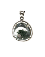 Load image into Gallery viewer, round phantom quartz pendant in silver setting
