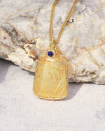 Load image into Gallery viewer, small golden rutilated quartz tower pendant