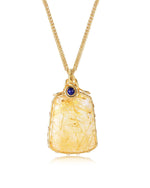 Load image into Gallery viewer, small golden rutilated quartz tower pendant