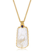 Load image into Gallery viewer, large clear rutilated quartz pendant