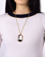 Load image into Gallery viewer, water clear green phantom quartz pendant