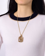 Load image into Gallery viewer, small golden rutilated quartz tower pendant