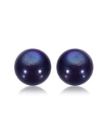 Load image into Gallery viewer, 11mm deep purple freshwater pearl stud earrings