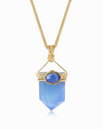 Load image into Gallery viewer, short aquamarine obelisk pendant