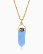 Load image into Gallery viewer, large aquamarine obelisk pendant