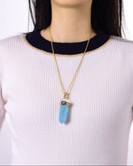 Load image into Gallery viewer, large aquamarine obelisk pendant