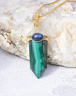 Load image into Gallery viewer, Malachite Obelisk Sword Pendant