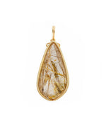 Load image into Gallery viewer, medium teardrop golden rutilated quartz pendant