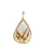 Load image into Gallery viewer, droplet golden rutilated quartz pendant