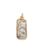 Load image into Gallery viewer, golden rutilated quartz tower pendant