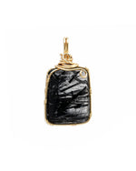Load image into Gallery viewer, black rutilated quartz pendant