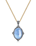 Load image into Gallery viewer, vintage natural aquamarine silver pendant