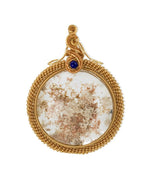 Load image into Gallery viewer, chunky oval seabed world phantom quartz pendant