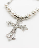 Load image into Gallery viewer, Cross Pendant Pearl Necklace