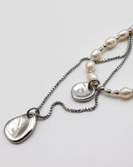 Load image into Gallery viewer, Double Chain Beaded Pearl Necklace