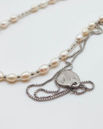 Load image into Gallery viewer, Double Chain Beaded Pearl Necklace