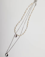 Load image into Gallery viewer, Double Chain Beaded Pearl Necklace