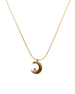 Load image into Gallery viewer, Gold Moon Stone Necklace