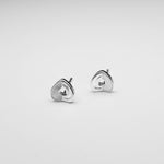 Load image into Gallery viewer, Silver Heart to Heart Stud Earrings