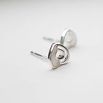 Load image into Gallery viewer, Silver Heart to Heart Stud Earrings