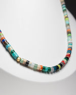 Load image into Gallery viewer, Rainbow Line Stone Necklace