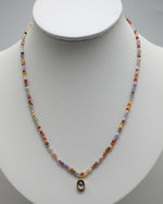 Load image into Gallery viewer, Rainbow Bead Chain Round Diamond Pendant