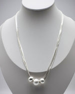 Load image into Gallery viewer, Silver Bead Necklace