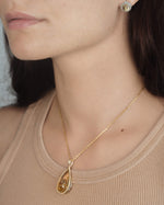 Load image into Gallery viewer, small teardrop golden rutilated quartz pendant