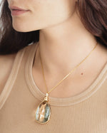Load image into Gallery viewer, droplet green phantom quartz pendant