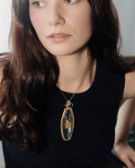 Load image into Gallery viewer, oval hematoid quartz pendant