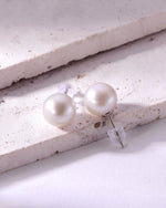 Load image into Gallery viewer, 9mm round freshwater pearl stud earrings