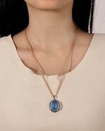 Load image into Gallery viewer, vintage natural aquamarine silver pendant