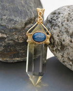 Load image into Gallery viewer, thin double pointed citrine pendant
