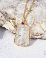 Load image into Gallery viewer, snowflake white rutilated quartz pendant
