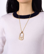 Load image into Gallery viewer, large clear rutilated quartz pendant
