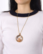 Load image into Gallery viewer, large mirror hematoid quartz pendant
