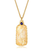 Load image into Gallery viewer, golden rutilated quartz tower pendant
