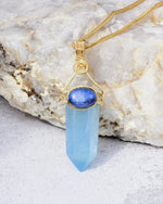 Load image into Gallery viewer, medium aquamarine obelisk pendant
