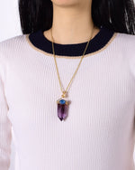 Load image into Gallery viewer, amethyst obelisk pendant
