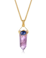 Load image into Gallery viewer, slim amethyst obelisk pendant
