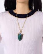Load image into Gallery viewer, Bold Malachite Obelisk Pendant

