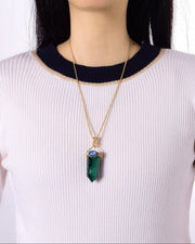 Petite Malachite Obelisk Pendant
